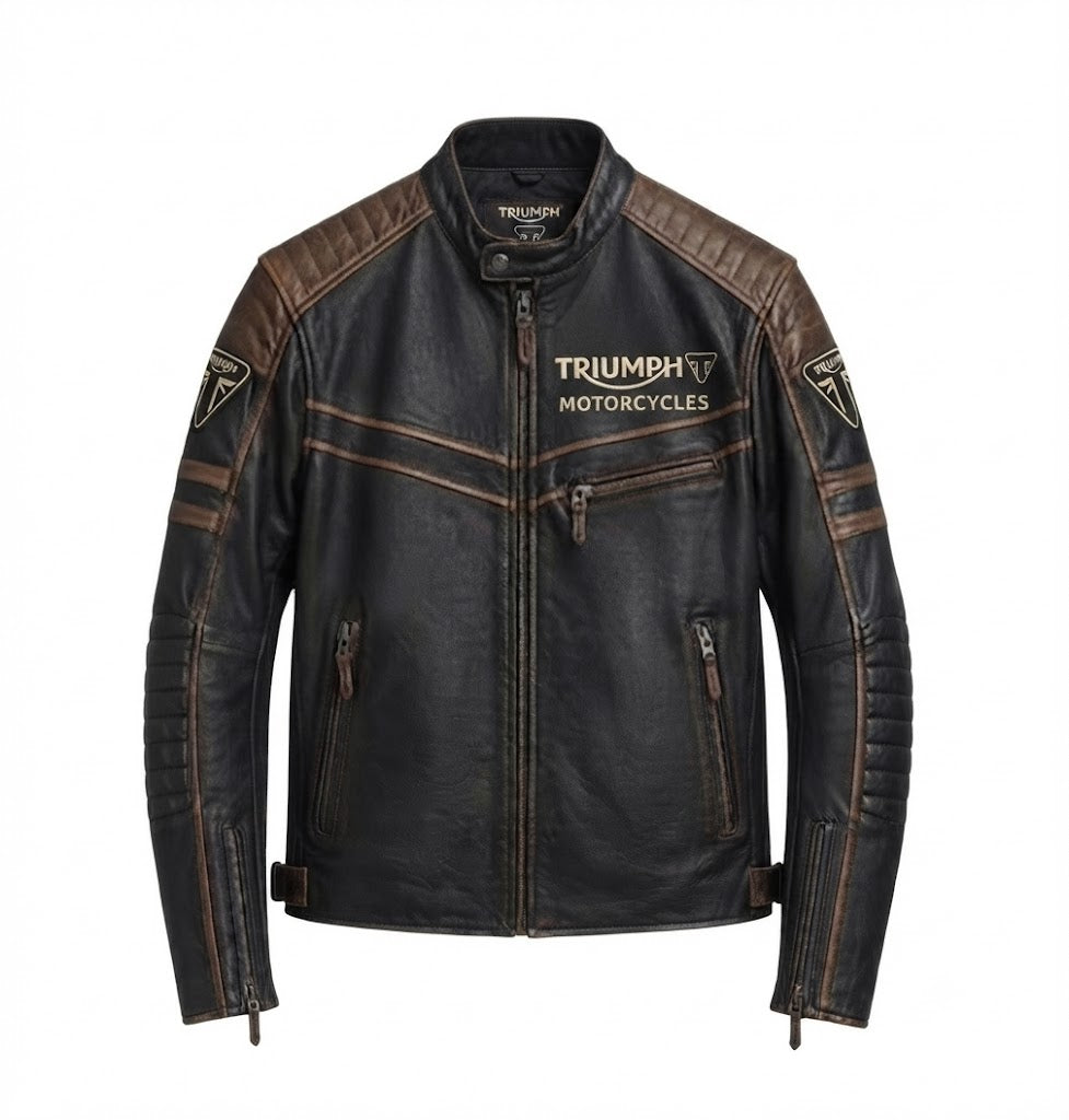Men’s Triumph Motorcycle Racing Style Leather Jacket