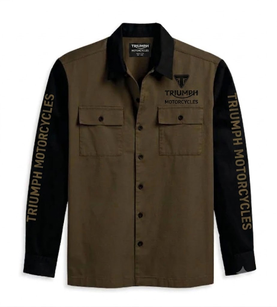 Triumph Men's Mechanic Shirt - Colorblocked, Green