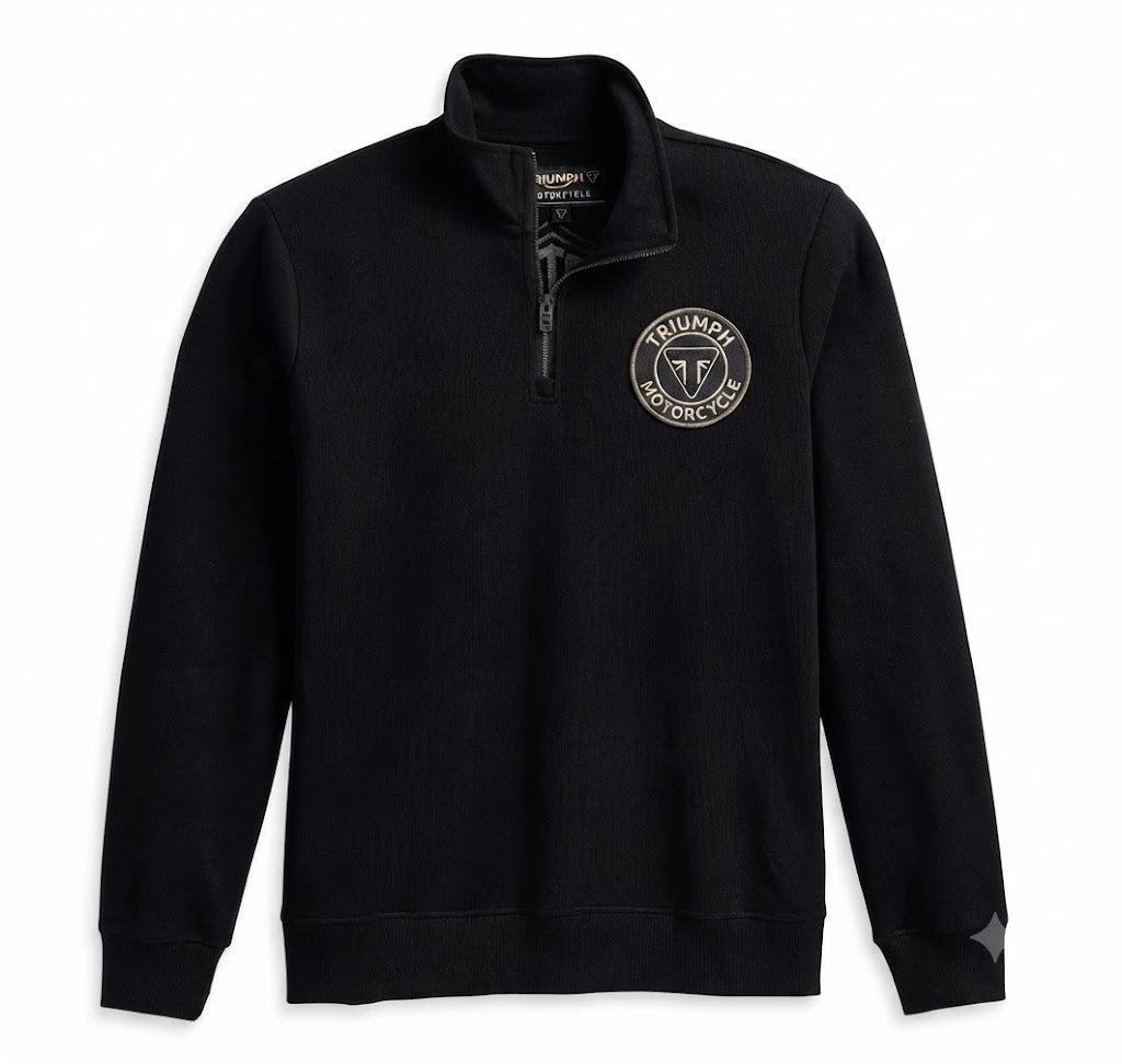 Men's Bar & Shield 1/4 Zip Pullover - Black Beauty