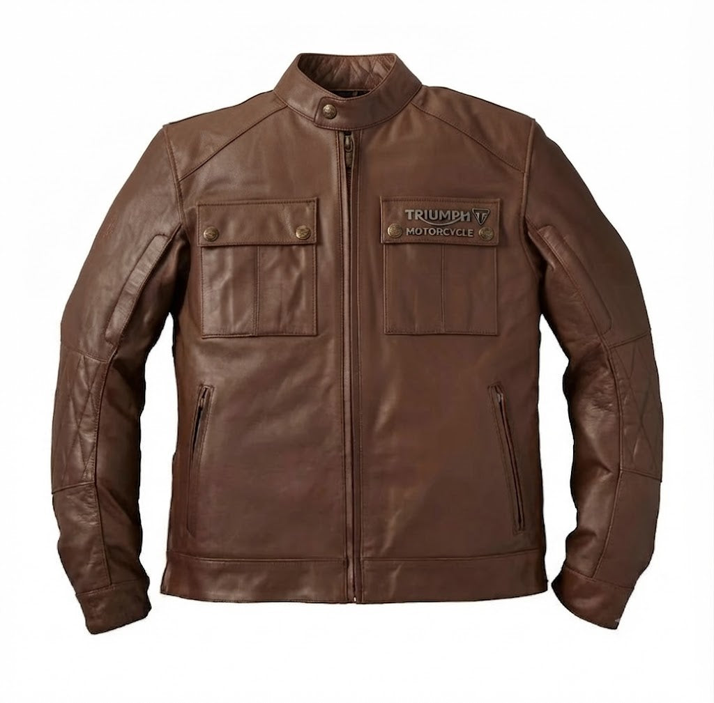 Men’s Triumph Motorcycle "GETAWAY" Motorcycle Jacket, Brown
