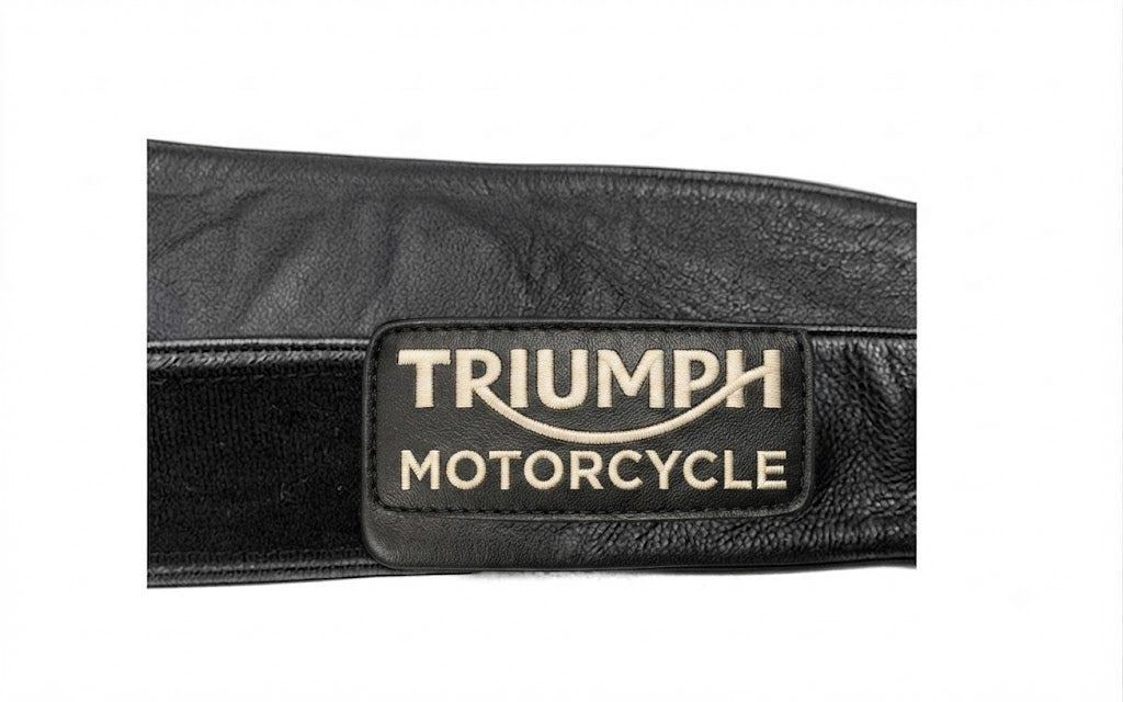 Vintage Men's Triumph Motorcycle Deluxe Black Leather Chaps