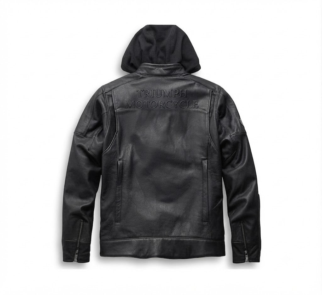 Men’s Triumph Motorcycle 2 IN 1 Cafe Racer With Removable Hoodie Jacket