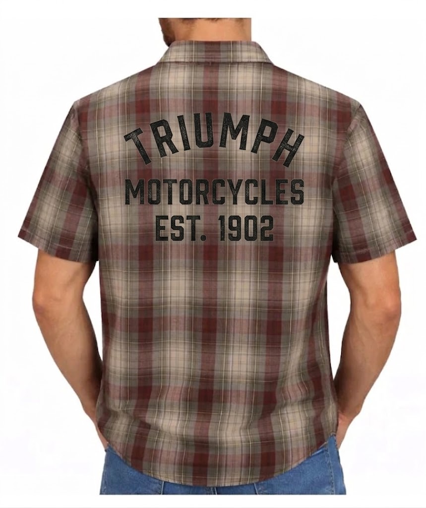 Men's Plaid Button Short Sleeve Shirt, Brown