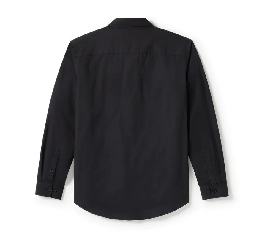 Men's Bar & Shield Solid Long Sleeve Shirt - Black