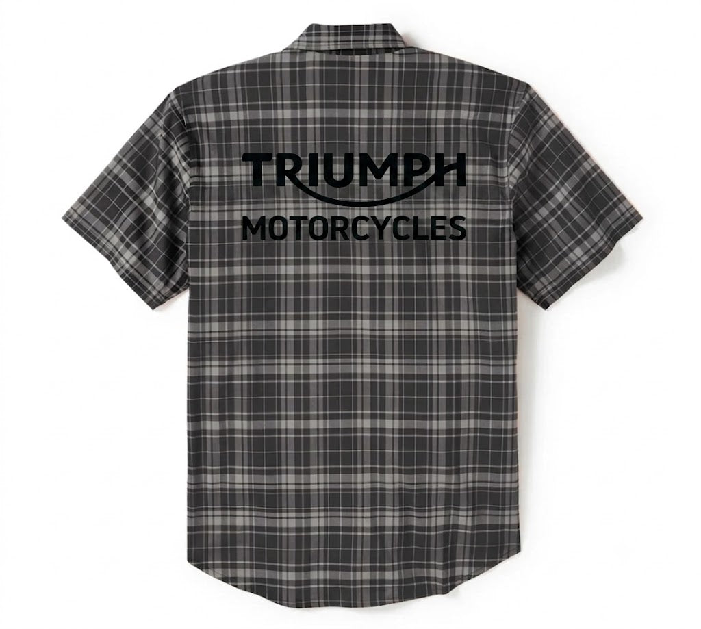 Men's TECH Coolmax Plaid Short Sleeve Shirt - Plaid - Ghost Gray & Asphalt