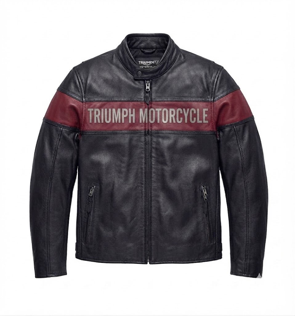 Men’s Triumph Motorcycle Black Stylish Victory Lane Leather Jacket