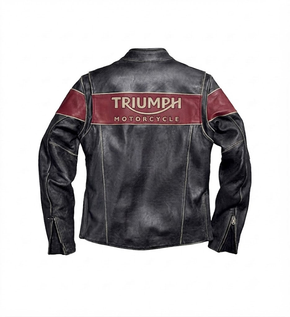 Men’s Triumph Motorcycle Black Stylish Victory Lane Leather Jacket