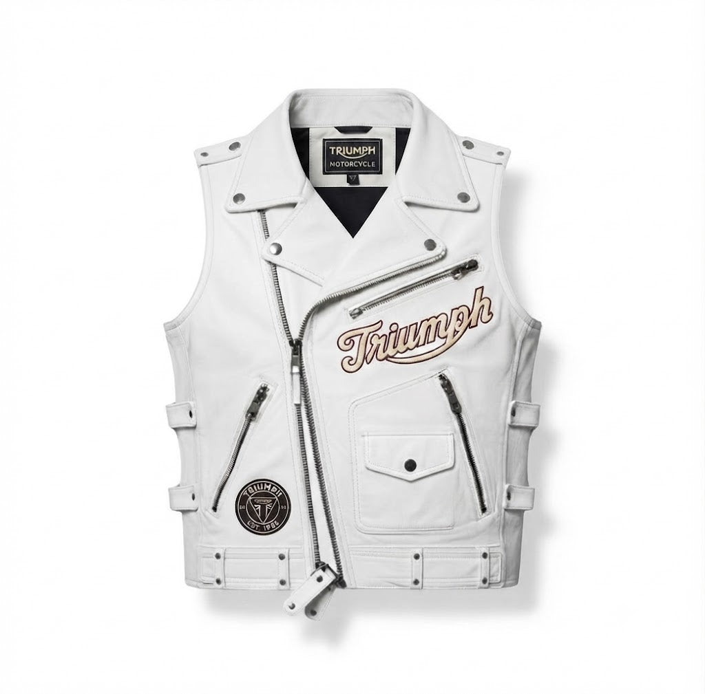 Men's Motorcycle Vest, White