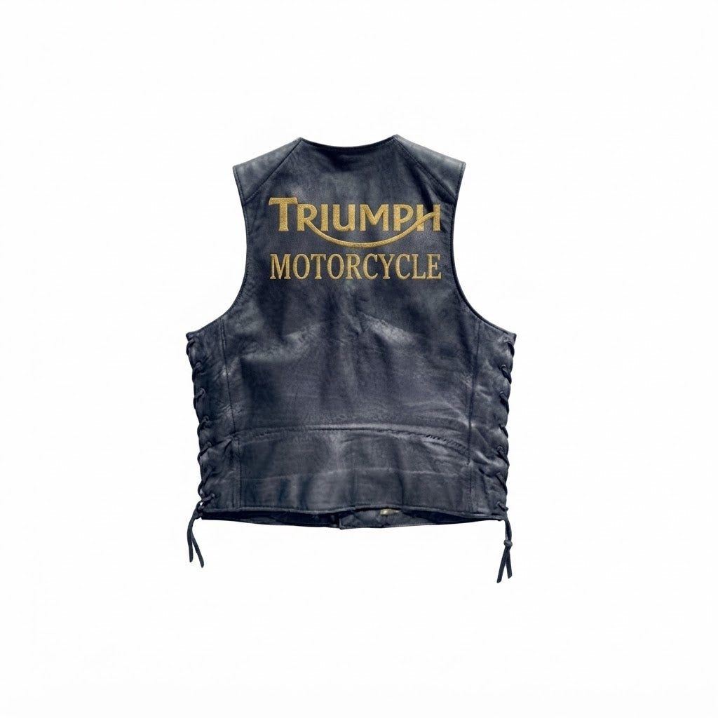 Triumph Motorcycle Men's Leather Vest v.02