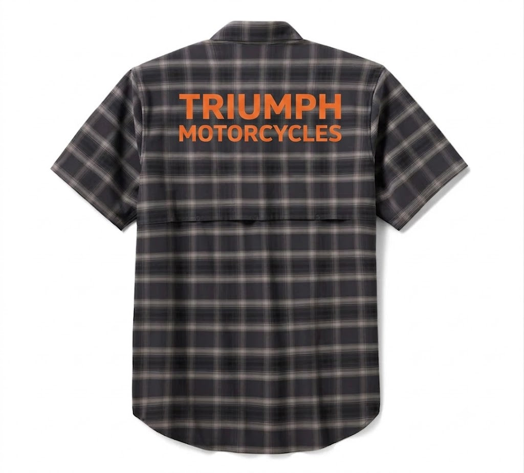 Men's TECH Vented Stretch Comfort Shirt - Plaid - Asphalt & Black