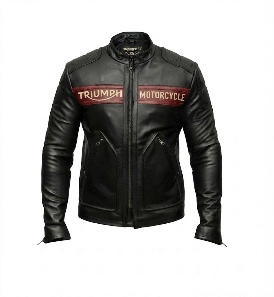 Men’s Triumph Motorcycle Passing Link Leather Jacket Goldberg
