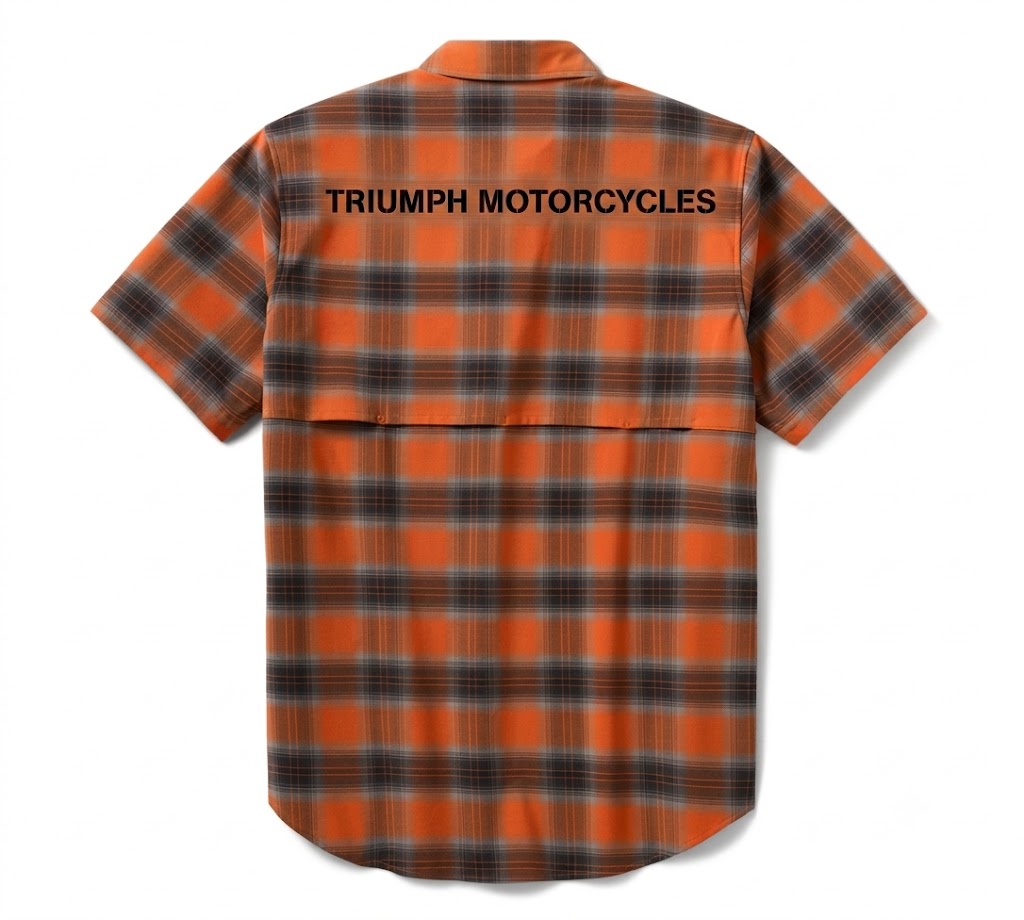 Men's TECH Vented Stretch Comfort Shirt - Plaid - Harley Orange & Black