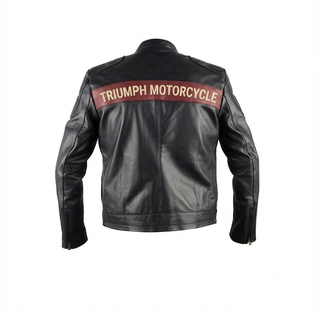 Men’s Triumph Motorcycle Passing Link Leather Jacket Goldberg