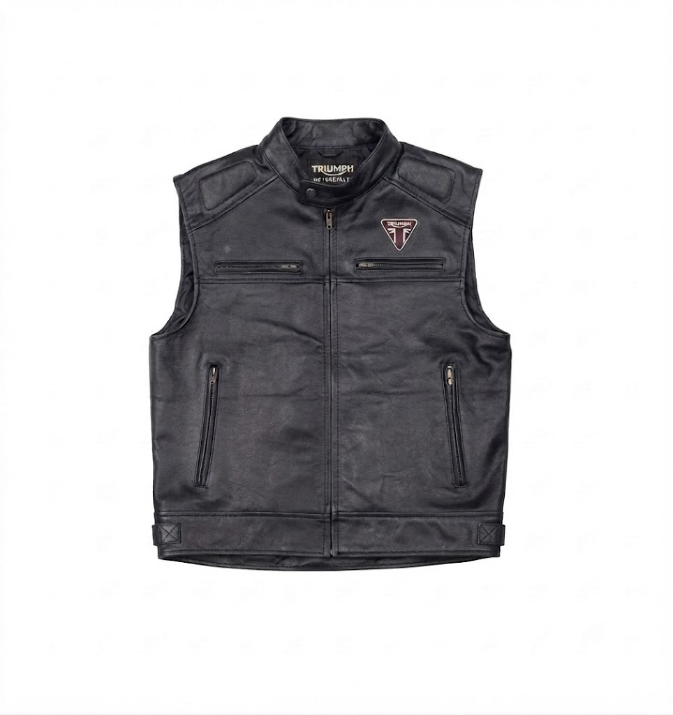 Triumph Motorcycle Men's Leather Vest III