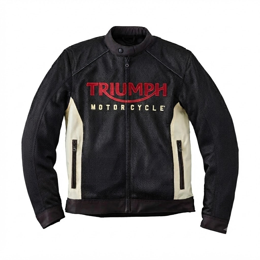 Men's Triumph Motorcycle Black & White Motorcycle Jacket