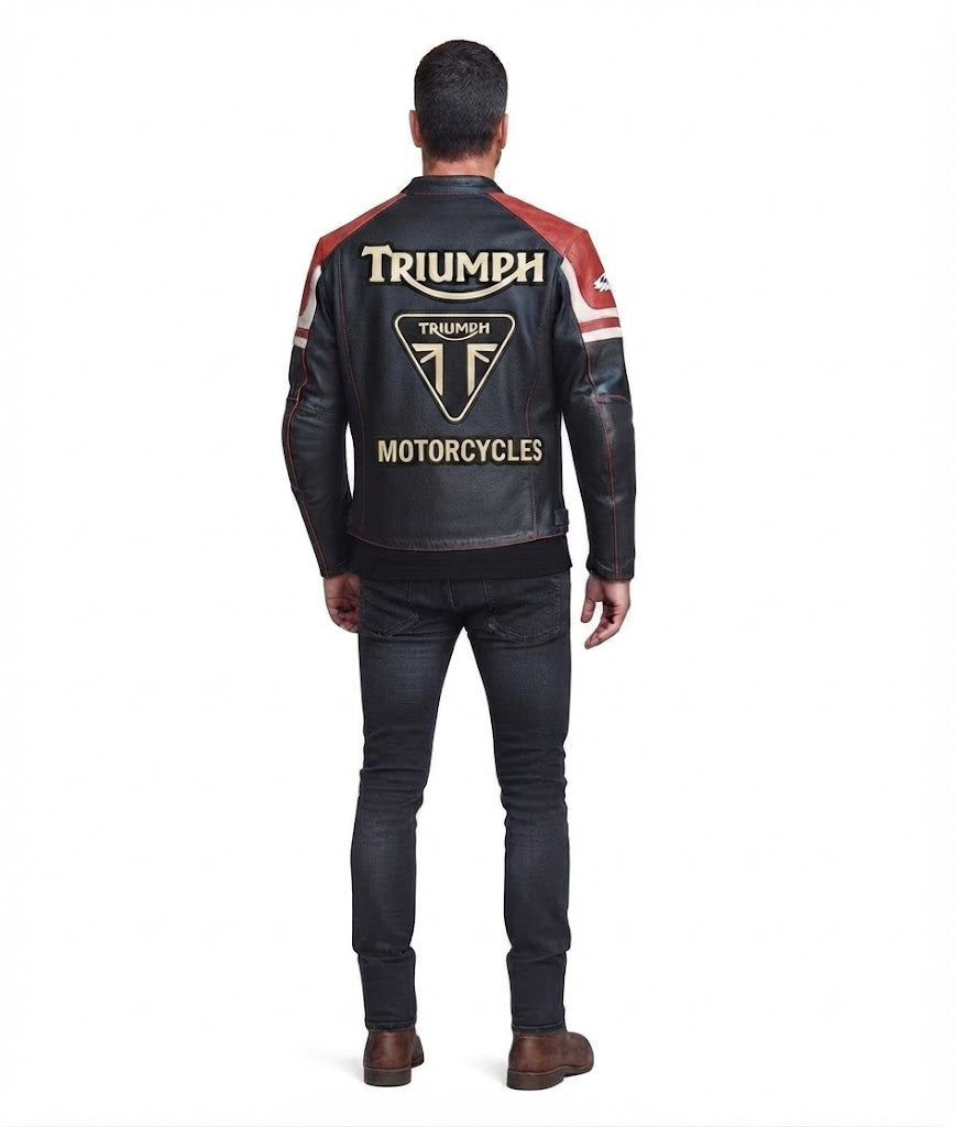 Men’s Triumph Motorcycle Cruiser Biker Riding Jacket