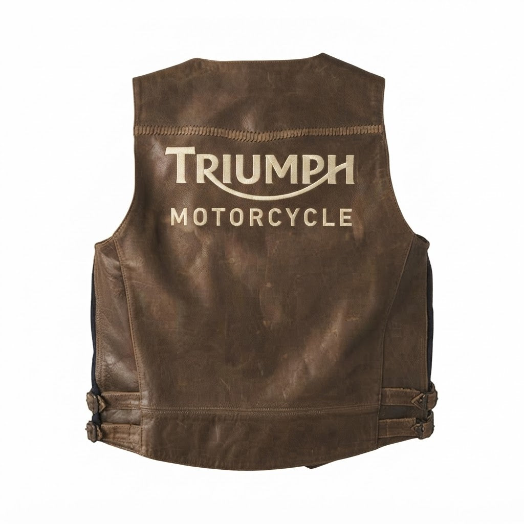 Men's Vintage Leather Vest, Brown