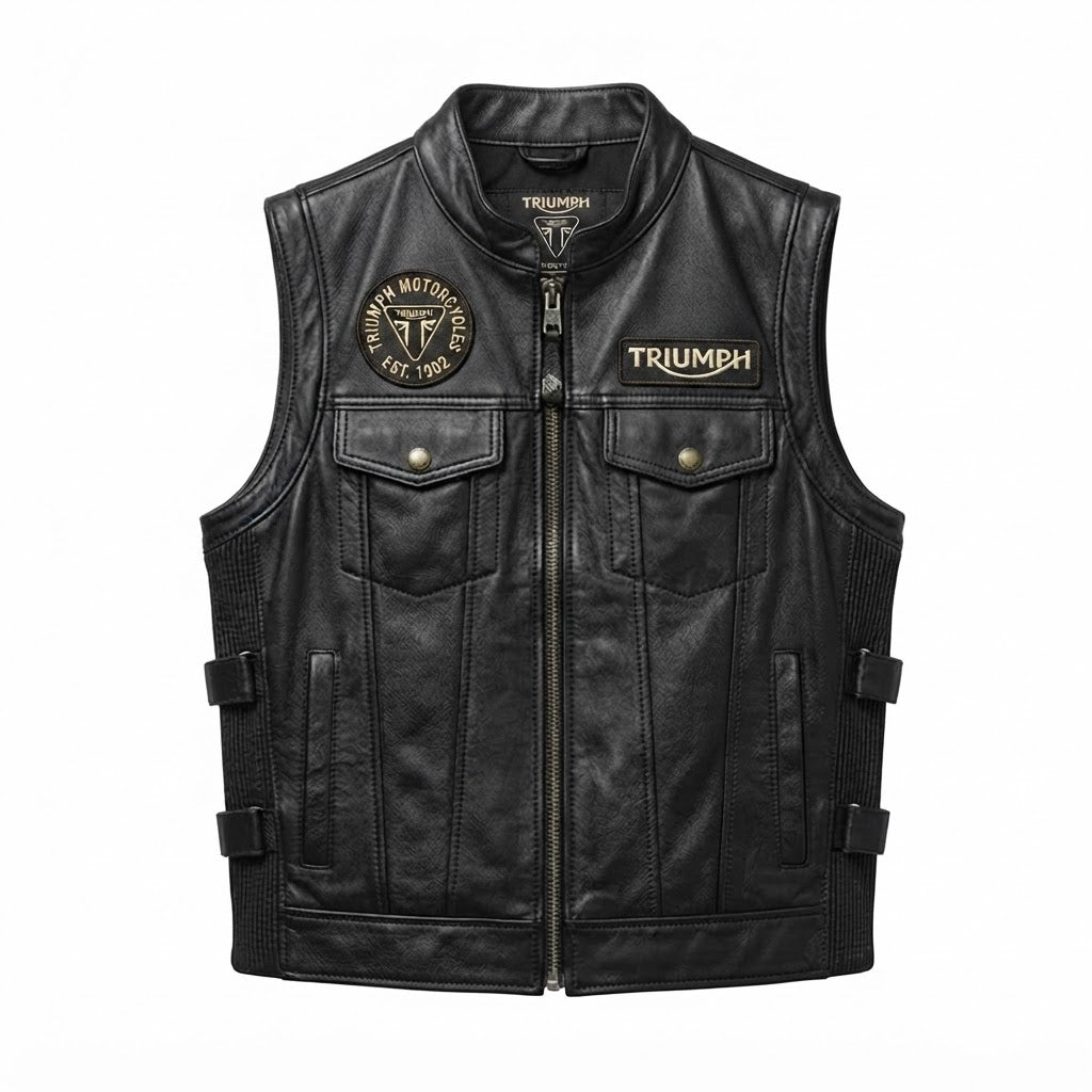 Triumph Motorcycle Men's Leather Vest