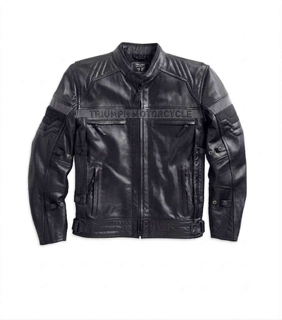 Men’s Triumph Motorcycle Triple Vent System, Evolution Leather Jacket