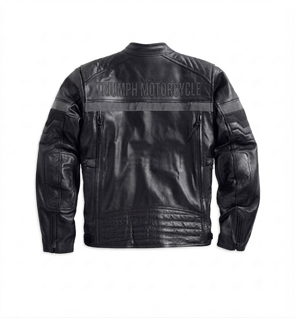 Men’s Triumph Motorcycle Triple Vent System, Evolution Leather Jacket