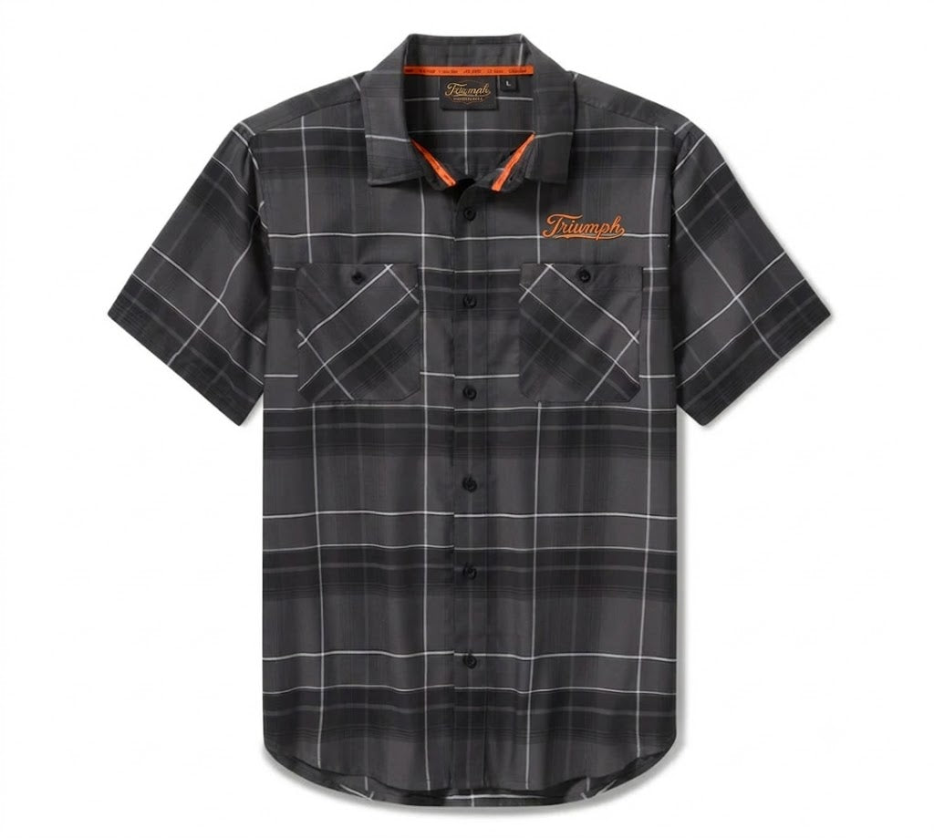 Men's TECH Coolmax Plaid Shirt - Plaid - Asphalt & Black