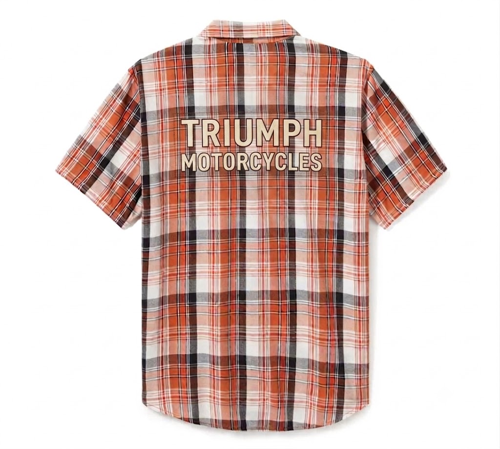 Men's Bar & Shield Plaid Shirt - VIntage Orange & Amber Brown