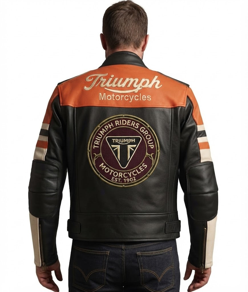 Men’s Triumph Motorcycle Bomber Icon Leather Jacket V.02