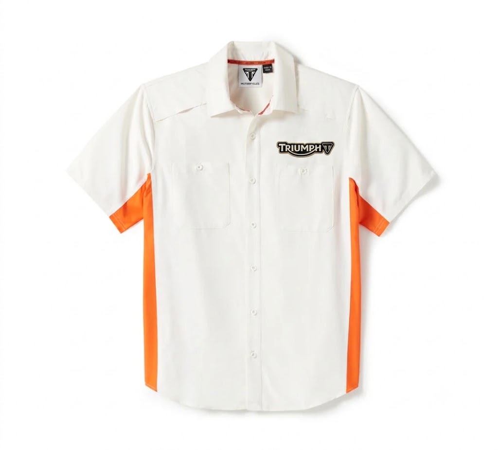 Men's TECH Colorblock Shirt - Colorblock - Cloud Dancer & Orange