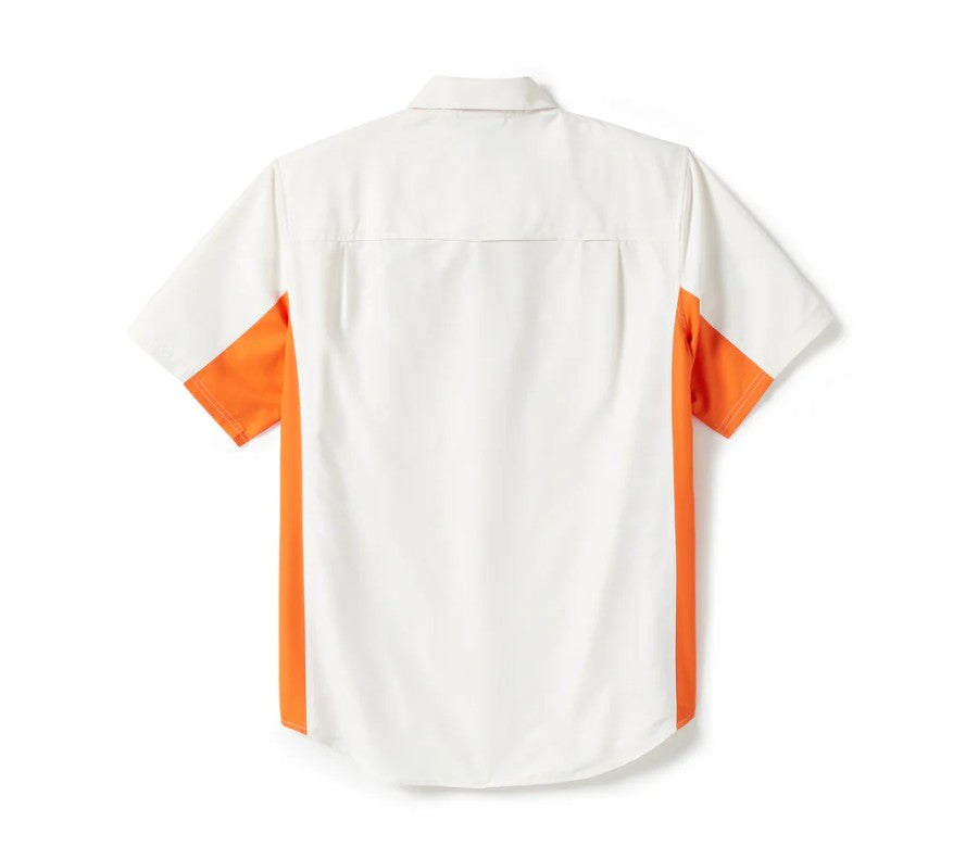 Men's TECH Colorblock Shirt - Colorblock - Cloud Dancer & Orange