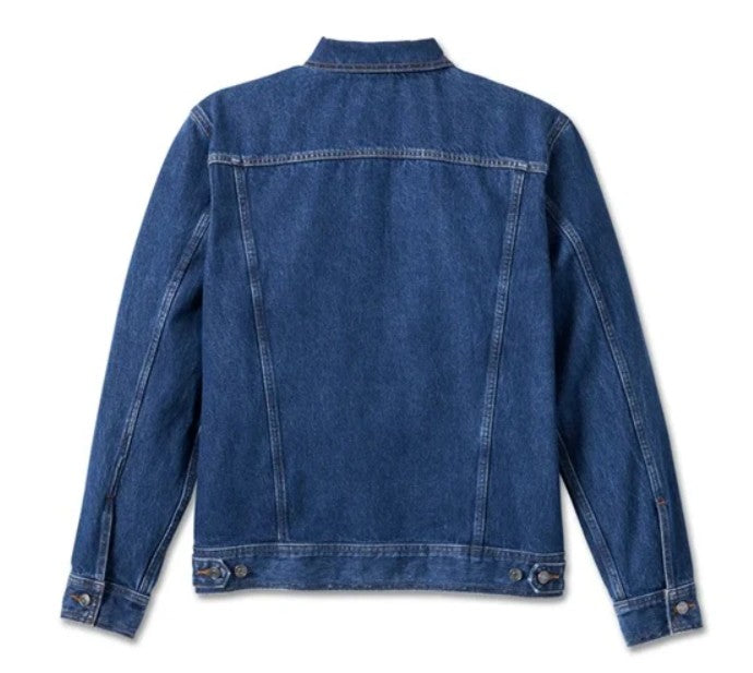 Men's Triumph Motorcycle Denim Jacket - Medium Wash Denim