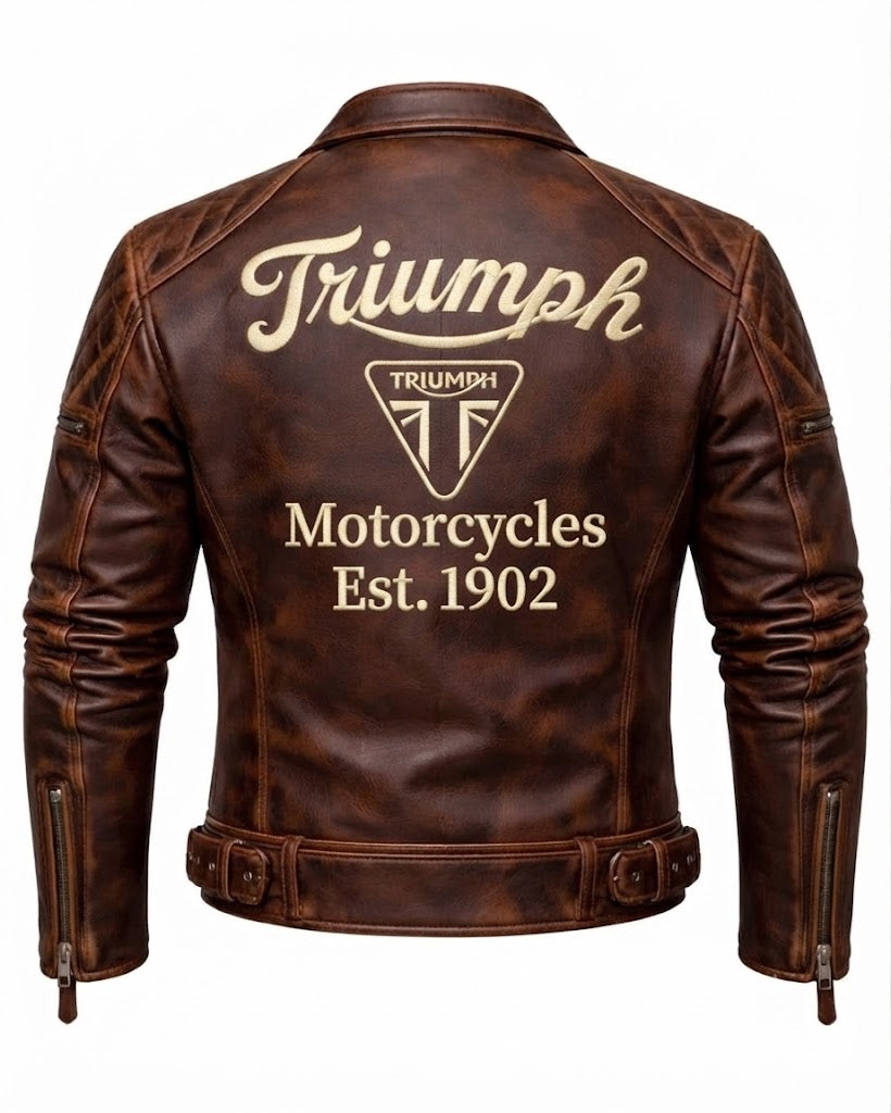Men’s Triumph Motorcycle Bomber Icon Leather Jacket V.03