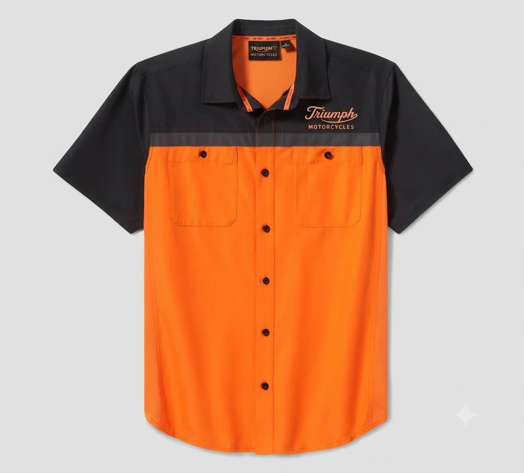 Men's TECH Vented Shirt - Colorblock - Orange & Black
