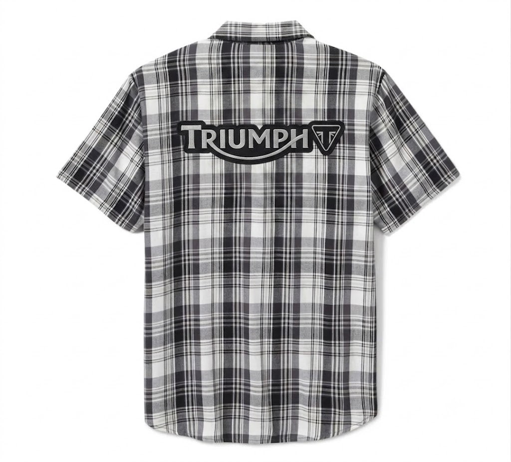 Men's Bar & Shield Plaid Shirt - Ghost Grey & Asphalt