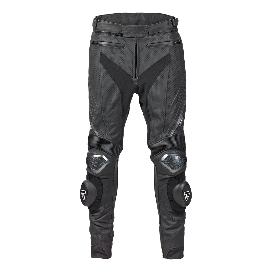 Triple Perforated Leather Unisex Riding Pants