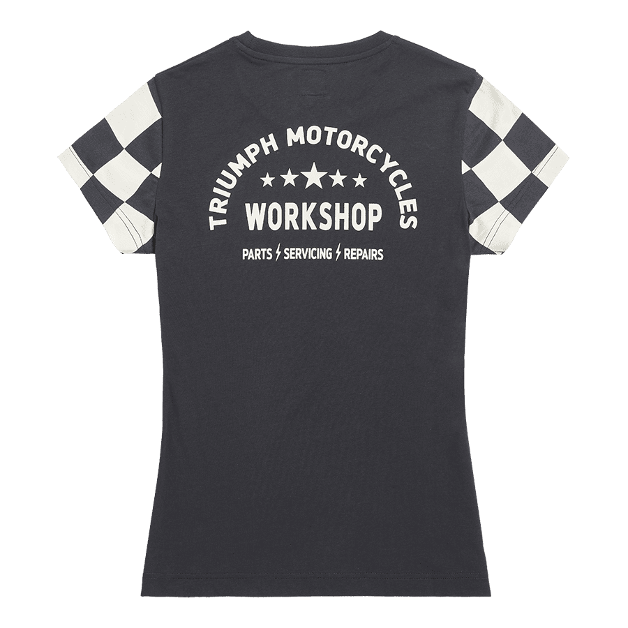 Marie Womens Checkerboard Sleeve Tee
